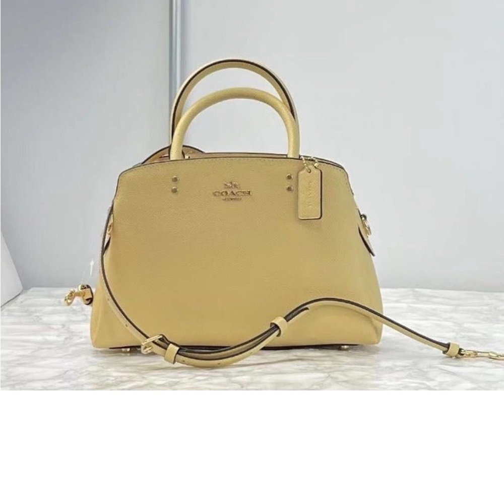 Coach 91146 Mini Lillie Leather Carryall In Vanilla Cream